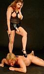 Lady sonia jerking slaves cock with her handmaid - Extreme Female Domination art naked pictures